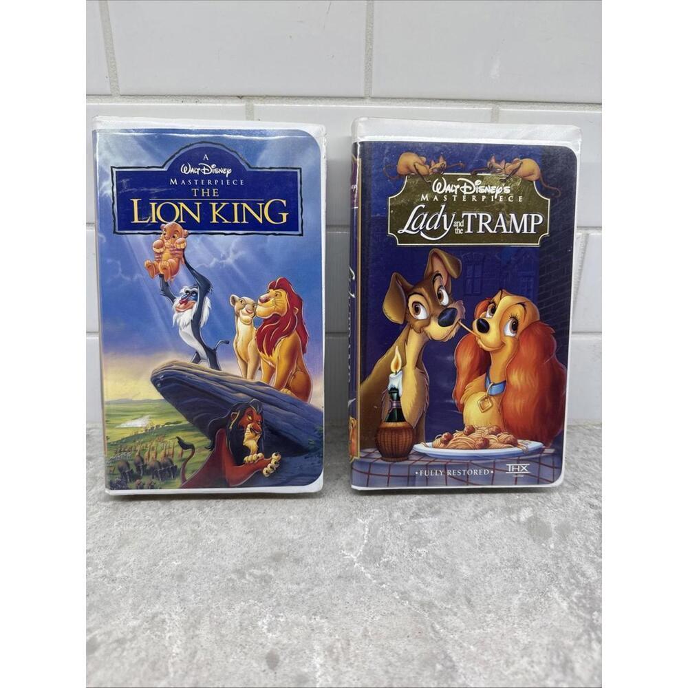 Lion King and Lady and The Tramp VHS. Pre-owned.